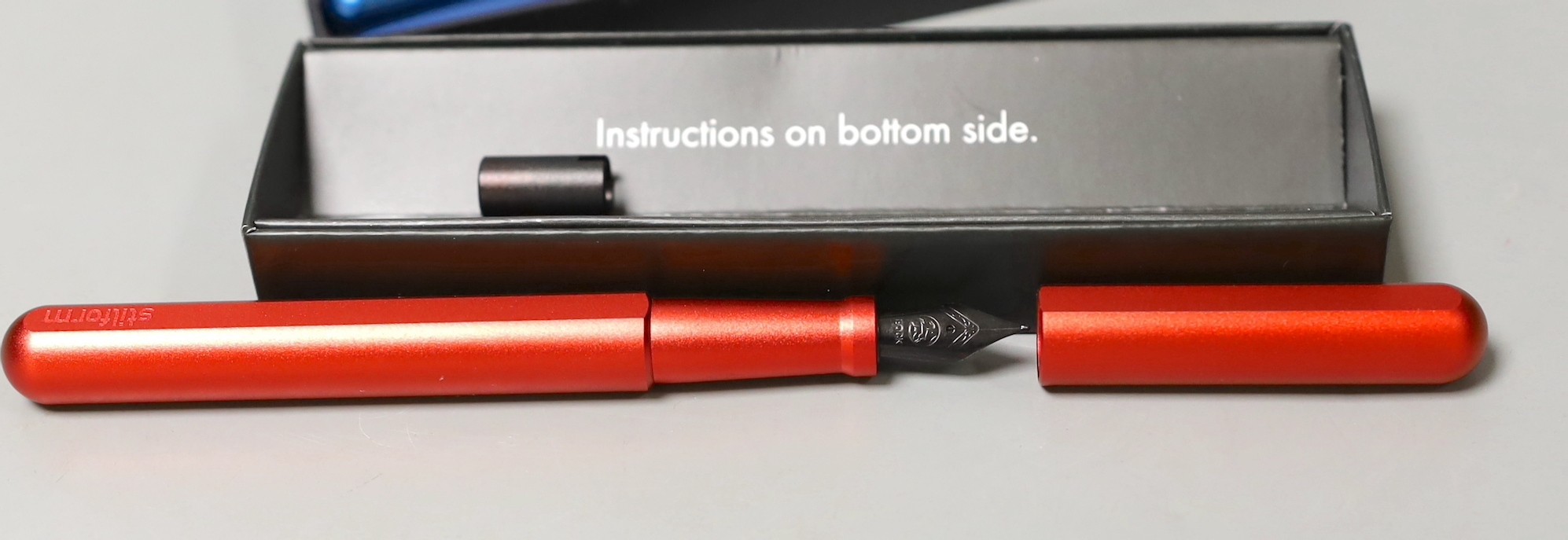 Two Stillform metal fountain pens